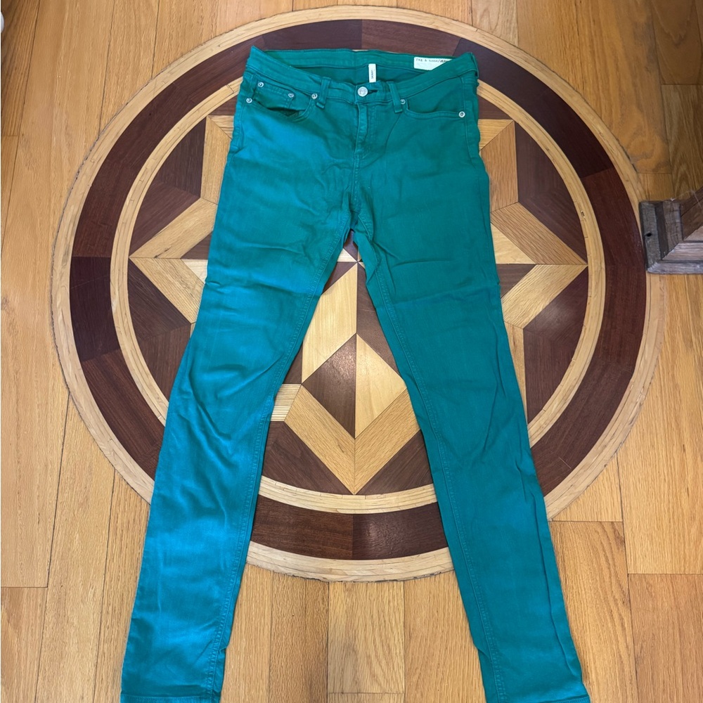Rag & Bone Vibrant Green Denim Size 29